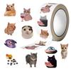 500 Pictures/roll Roll Sticker Tape Hot Spot Cartoon Cat Expression Handbook Material Decorative Envelope Mouth