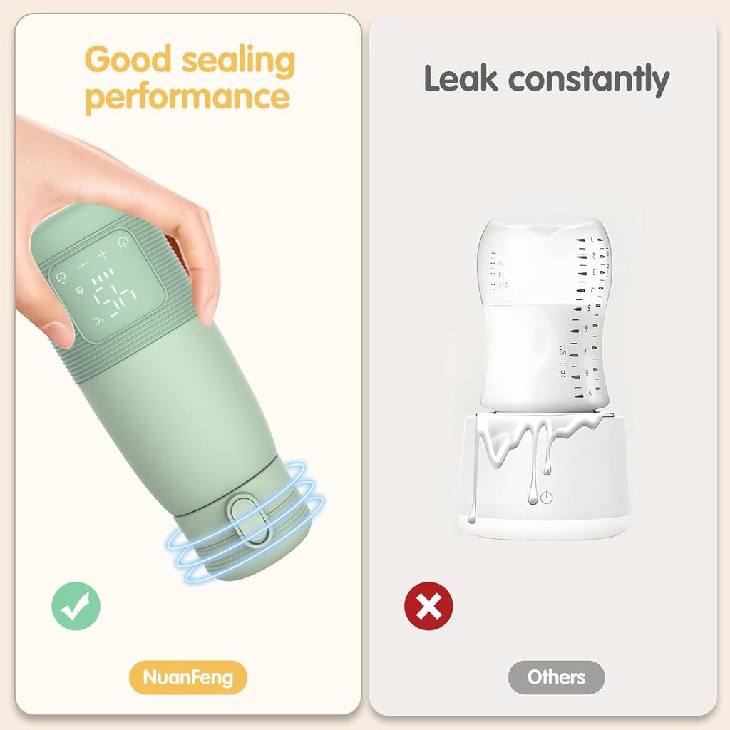 Портативный подогреватель молока для ребенка, перезаряжаемый USB-подогреватель бутылочек для воды, грудного молока, детской смеси на ходу, быстрый подогрев и точный контроль температуры