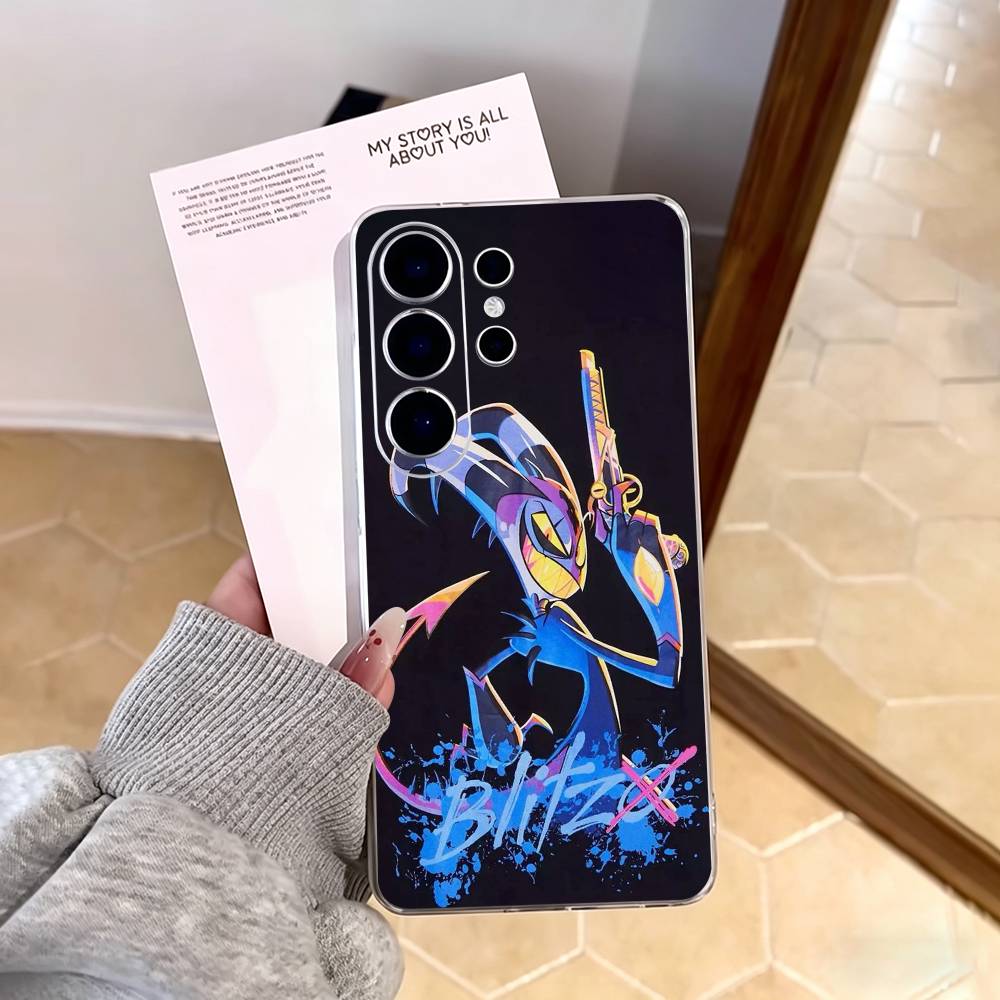 Чехол для телефона Helluva Boss Блитцо для Samsung S25, S24, S21, S22, S23, S30, Ultra, S20, Plus, Fe, Note, 10, 9, 5G Прозрачный чехол