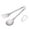 Lixada Lightweight Titanium Dinner Fork and Spoon Flatware Cutlery Set for Home Camping Hiking