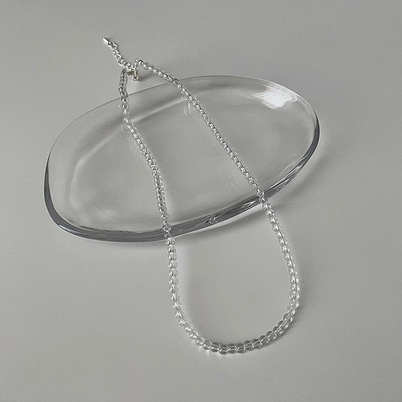 Простое прозрачное стеклянное ожерелье из бисера, женская ниша, индивидуальность, модный тренд, элегантный темперамент, универсальная цепочка на шею, цепочка на ключицу