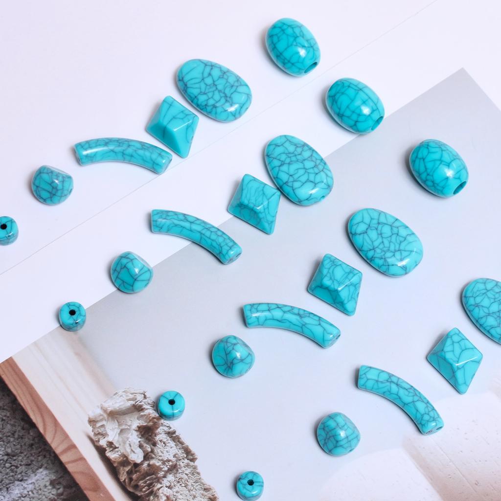 Imitation Turquoise Necklace 5/10/20Pcs Earrings Irregular For Bracelet Barrel Beads 8.5-27mm Flat Beads Pendants Beading Material High Quantity