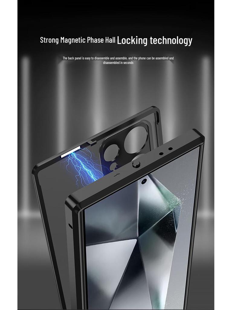 Пристегивающаяся чехол-накладка Samsung S26 Ultra с металлической защитой объектива для S25 Ultra и S24+