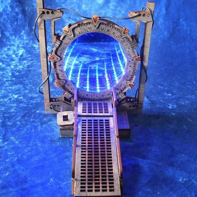 Светодиодная подставка для книг Yousheng Stargate с подсветкой, дизайн трансграничного туннеля времени, конструкция из липы, книжная полка, игровой стенд