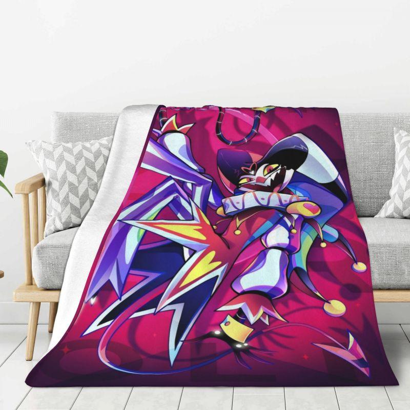 Custom Sofa Fleece Funny Cartoon Comics Tv Helluva Boss Throw Blanket Warm Flannel Blankets for Bed Car Couch Bedspreads