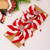 3 шт. Рождественские подвески-банты Красный Белый Полосатый принт Бантик Праздничный