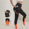 Женские стильные леггинсы с цветными блоками и принтом, с высокой талией, с контролем живота, для йоги, фитнеса, базовые брюки для повседневной носки