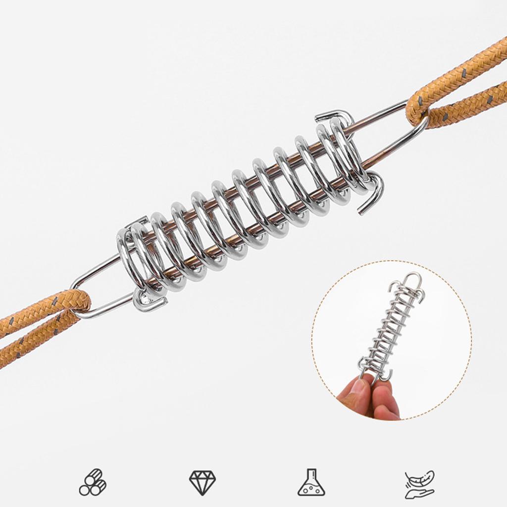 Tent Spring Buckle Stainless Steel High Strength Tightness Adjustment Rope Tensioner Awning Fixed