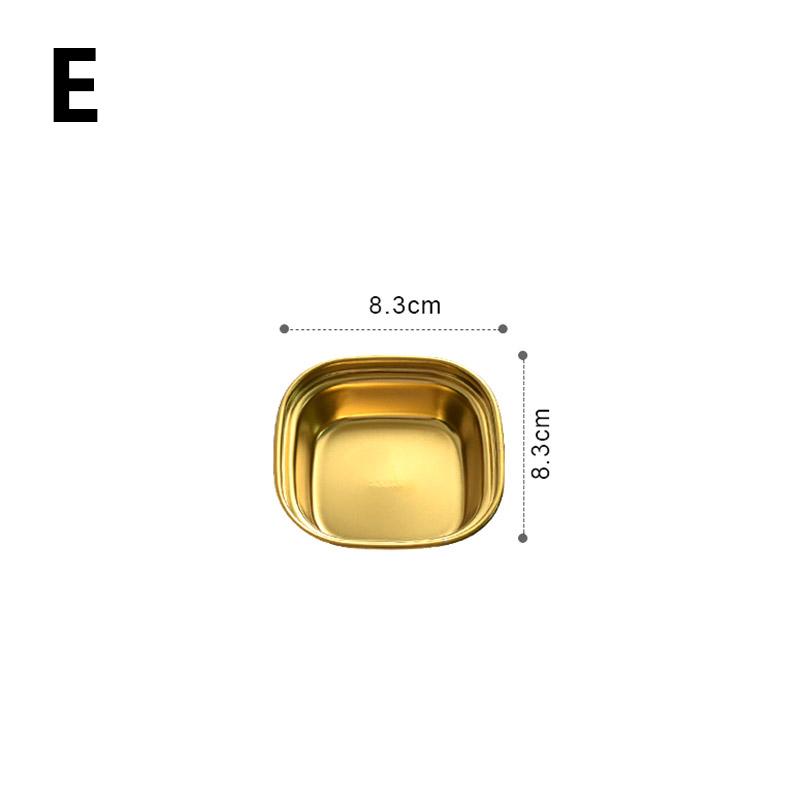 Блюдо для приправ в корейском стиле, золотисто-серебряного цвета, нержавеющая сталь, блюдо для соуса для барбекю, тарелка, столовая посуда, барбекю, ресторан, кухонный инструмент