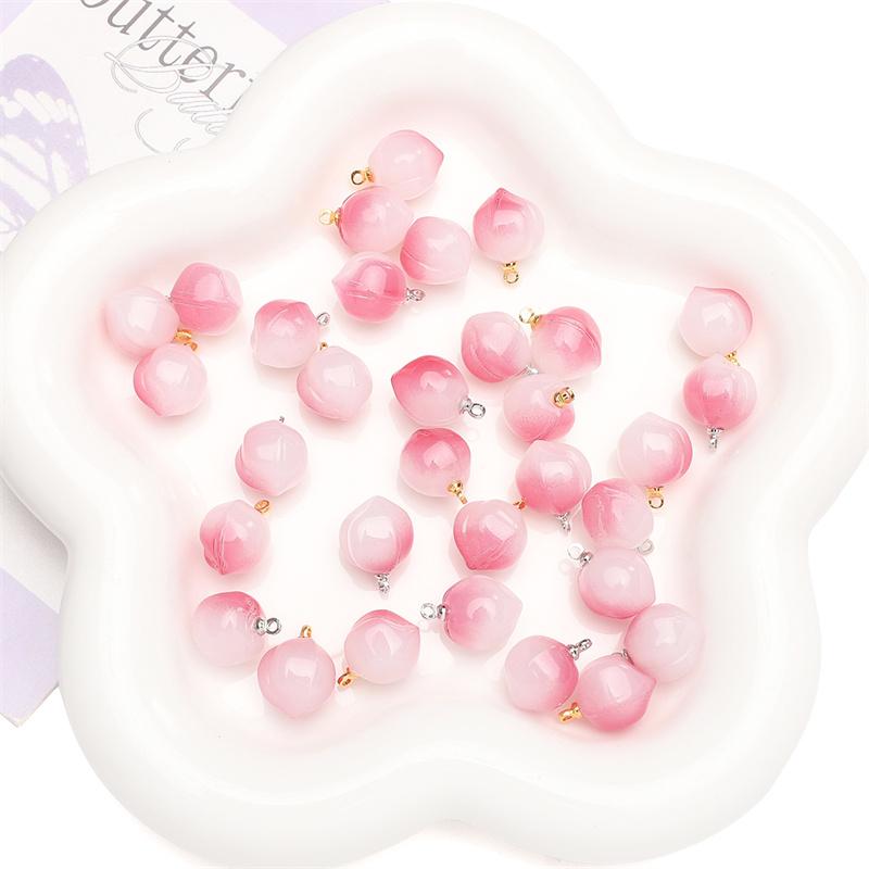 5 шт. розовые и белые персиковые кулонные стеклянные бусины для изготовления ювелирных изделий своими руками