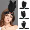 Feather Headbands Lady Head-Chain Handmade Hair Accessories for Women Masquerade Headpiece 20s Art Decros