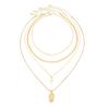 Salircon 4Pcs/Set Simple Trend Gold Color Jesus Cross Pendant Necklace Creative Adjustable Metal Choker Chain Charm Jewelry Lady