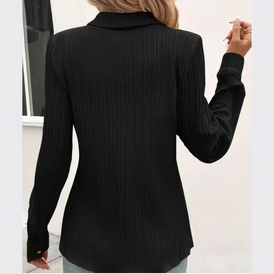 Универсальная элегантная блузка в стиле business casual свободного кроя с широкими рукавами для женской одежды