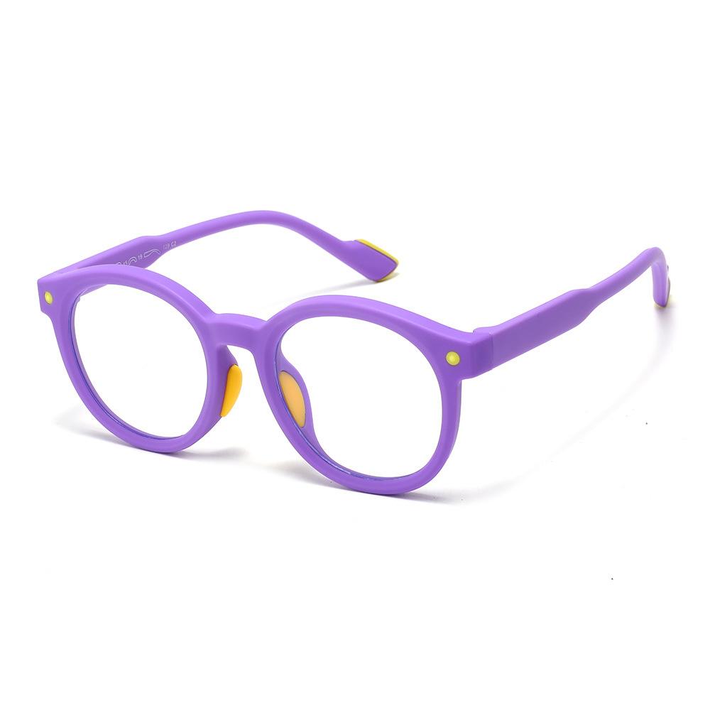 2026 Trendy Round Frame Professional  Anti-Blue Light Glasses Ultra-Light Silicone Children's Frame Children's Headgear