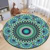 Moroccan Style Print Round Living Room Area Rug Camping Picnic Mat Non-Slip Yoga Door Floor Mat