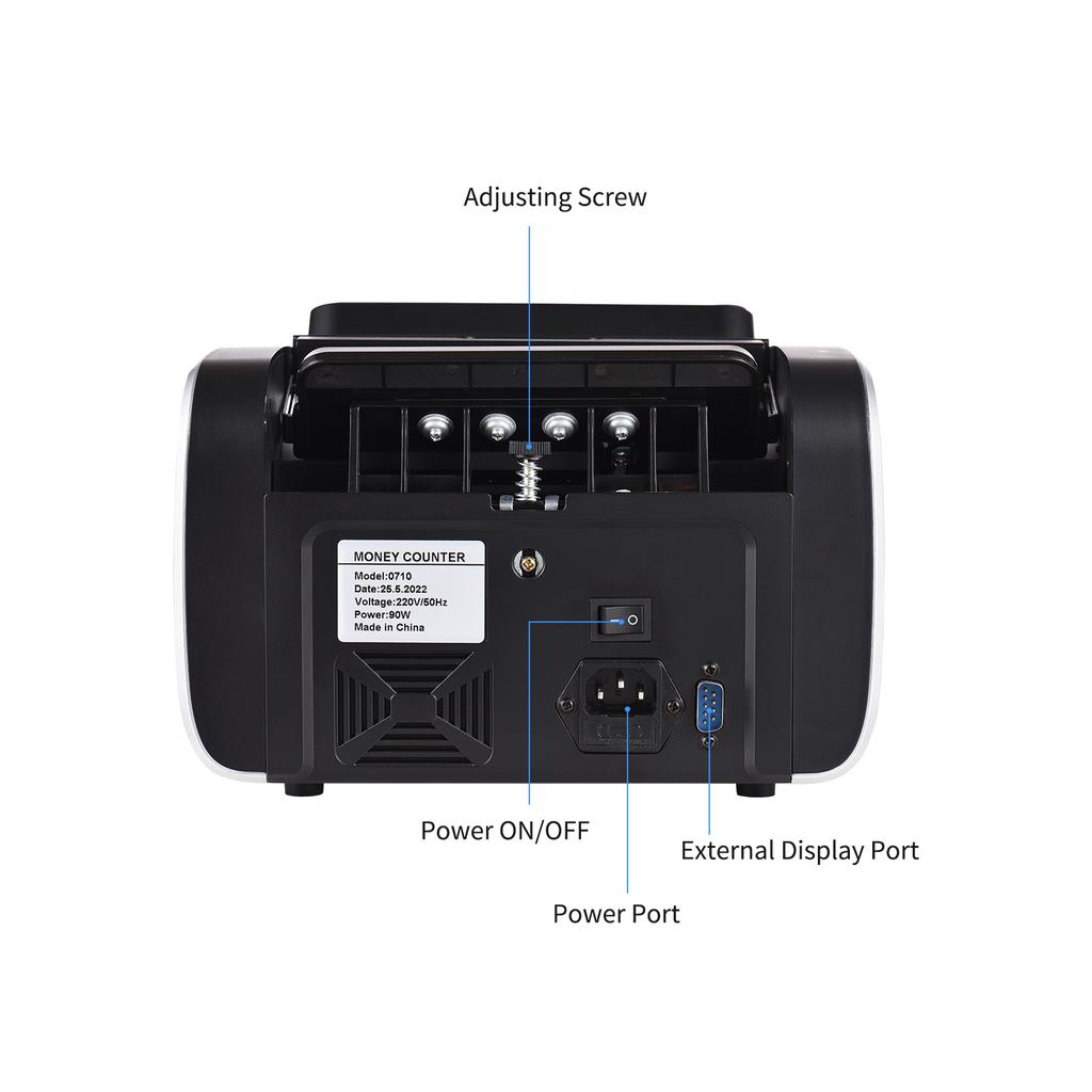 Bisofice Money Counter Machine Counterfeit Bill Detector Automatic Money Detection Top Loading Bill