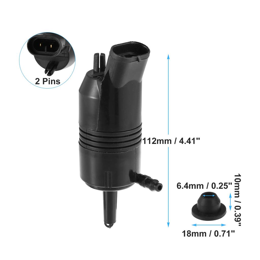 ACROPIX Сменный моторчик насоса омывателя лобового стекла для Buick, совместимый с ENCLAVE, черный, 2 шт.