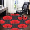 1PC Red Floral Pattern Chair Carpet for Office, Indoor Non-Slip Washable  Carpet, Soft Comfortable Mat For Office Room yy250930152