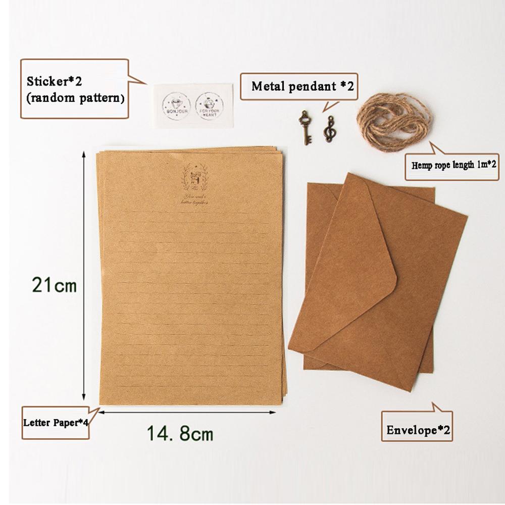 European Style Mailers Set Envelopes Letter Paper Writing Paper Letter Pad Kraft Paper Envelope