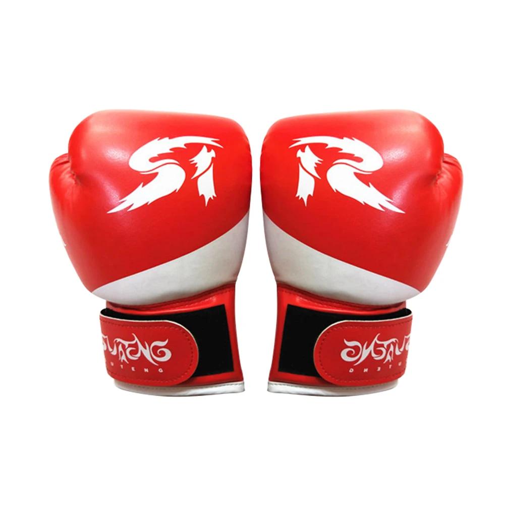 Защитные перчатки для кикбоксинга из искусственной кожи, тренировочные перчатки для бокса из губки, перчатки для соревнований по тайскому боксу для детей и взрослых, спортивные принадлежности