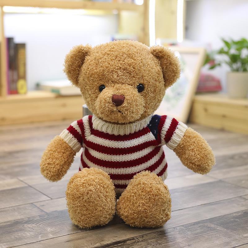 Teddy Bear Sweater Hug Plush Doll for Girls - Valentine's Day or Birthday Gift