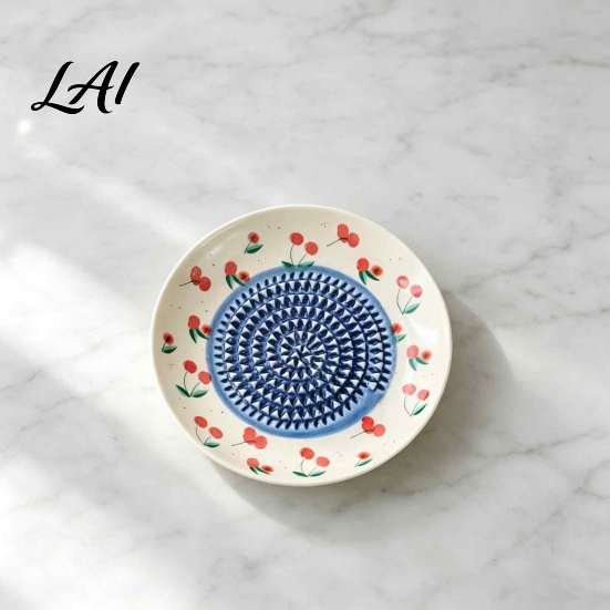 Kitchen Grater Tool Ceramic Garlic Plate Fruit Print Ginger Cheese Manual Grinder Vegetables Multi-function Mincer Dish for Onion Lemon,