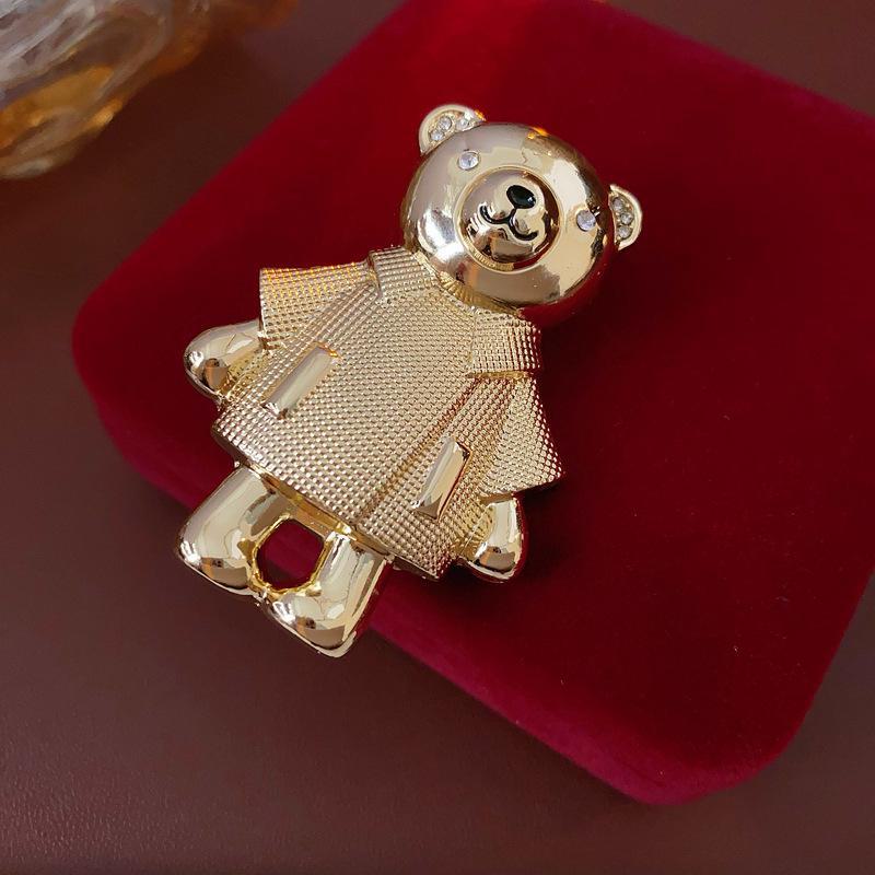 Brooch Style Bear Diamond Korean Luxurious Exquisite Versatile Accessory For Women