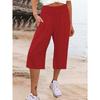 Women's Casual Loose Wide Leg Seven-tenths Pants for Summer Fashion Comfortable Breathable High Waist