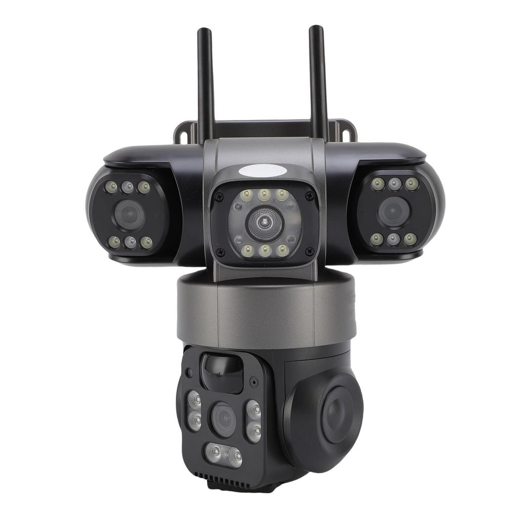 4G Triple Lens Solar Security Camera Motion Detection Voice Alerts 2 Way Talk Local Cloud Storage Outdoor Surveillance