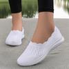 Summer Breathable Mom Shoes for Mature Women Casual Flyknit Mesh Shoes with Soft Soles Lightweight Plus Size Women's Shoes