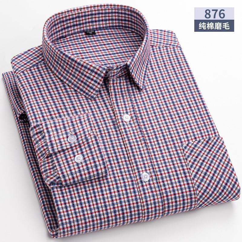 Свободная мужская клетчатая рубашка S~6XL, с длинным рукавом, на осень-весну, мягкая, стандартного кроя, 100% хлопок, байковая, повседневная одежда для мужчин