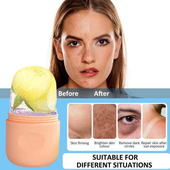 Ice Roller Face Massager Reusable Ice Compress Puffy Eye Bag Removal Pores Shrink Face Silicone Ice Mold Women Skin Care Tool