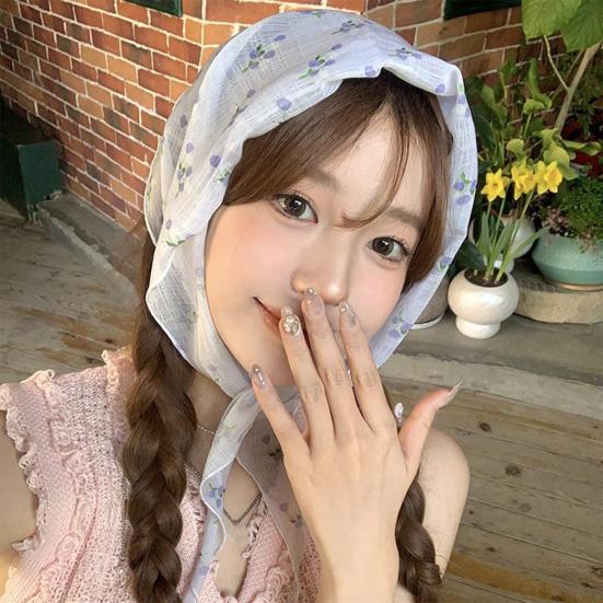 Повязка на голову, стильный цветочный принт, цветной женский платок, дорожная подставка для фото, платок из искусственного шелка, аксессуар для одежды