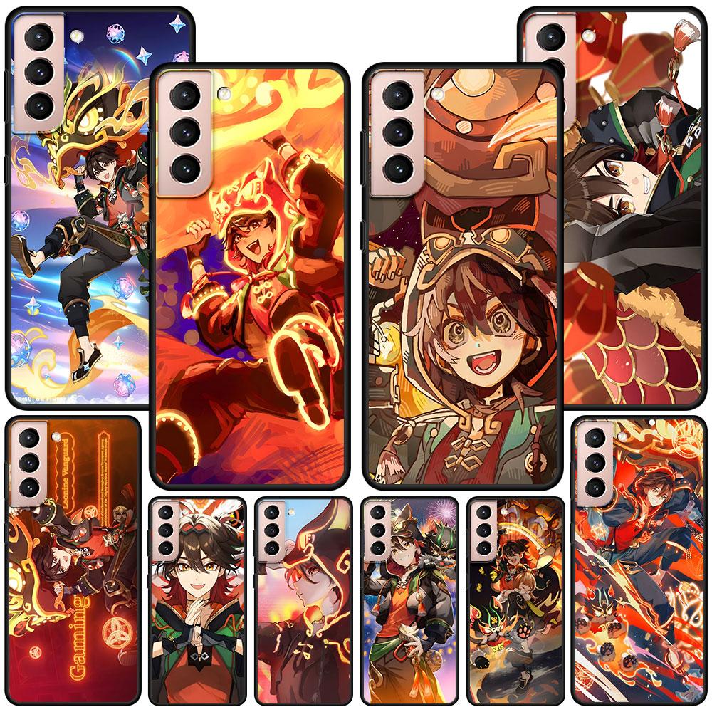 Чехол Gaming Genshin Impact для Samsung Galaxy S23 S21 S22 S20 FE S9 S10 S24 Ultra S10e S9 Plus, мягкий черный чехол-бампер из ТПУ