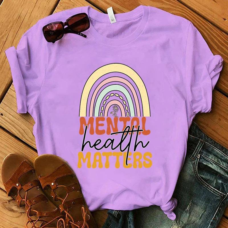 Mental Health Matters Футболка Мужская Женская Футболка Косплей Одежда Уличная Футболка Топы Больших Размеров