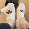 Женские летние тонкие хлопковые милые мультяшные невидимые силиконовые нескользящие носки с не спадающей пяткой