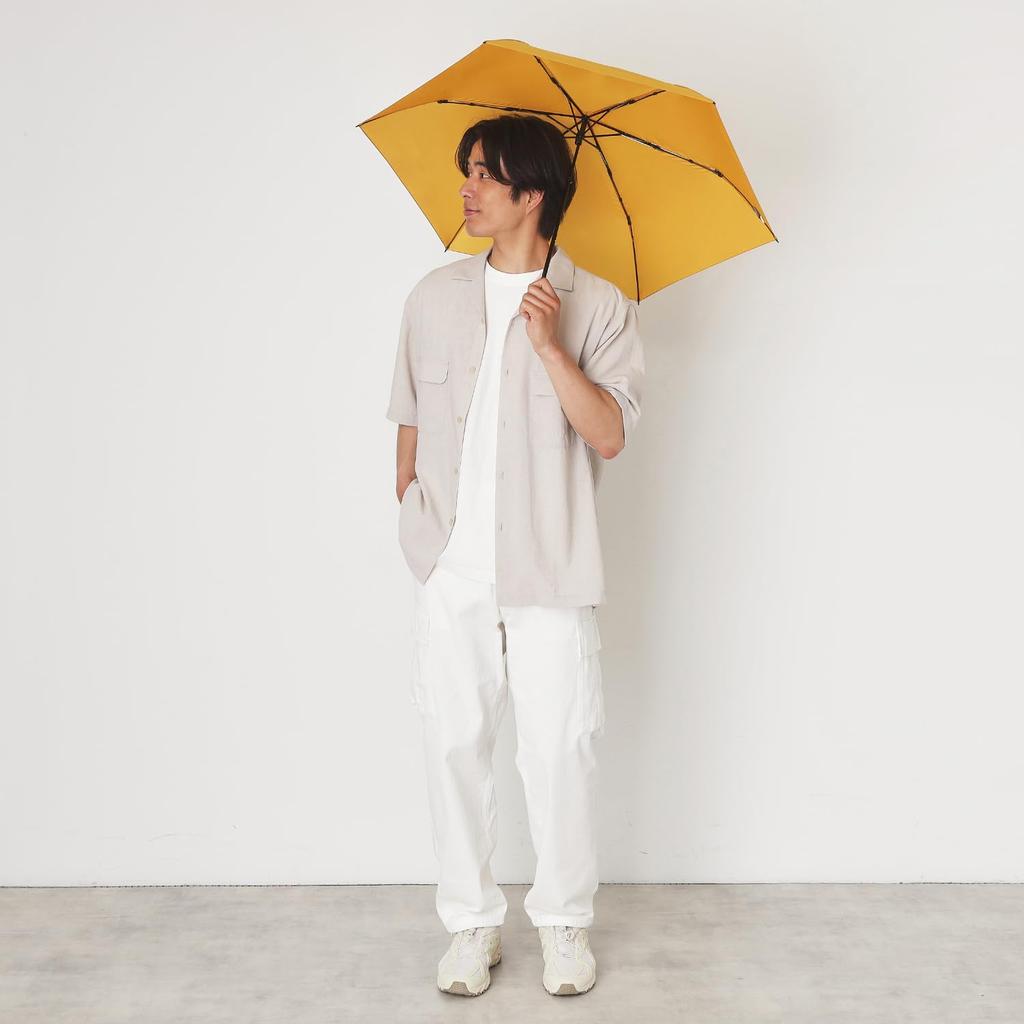 Urawaza slim Складной зонт, складывающийся в 3 раза, форма UraWaza, Легко открывается и Водоотталкивающий, Защита от дождя и УФ-лучей 50 см, Складной, Легко складывается в Канарейку (УраВаза) Зонтик,