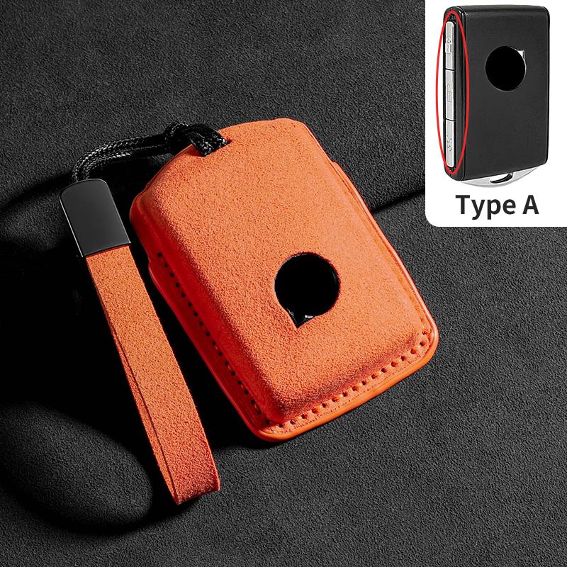 For Volvo S60 S90 XC40 XC60 XC90 V60 V90 T6 T8 Suede Car Smart Remote Key Case Cover Protector Auto Shell Decorative Accessories