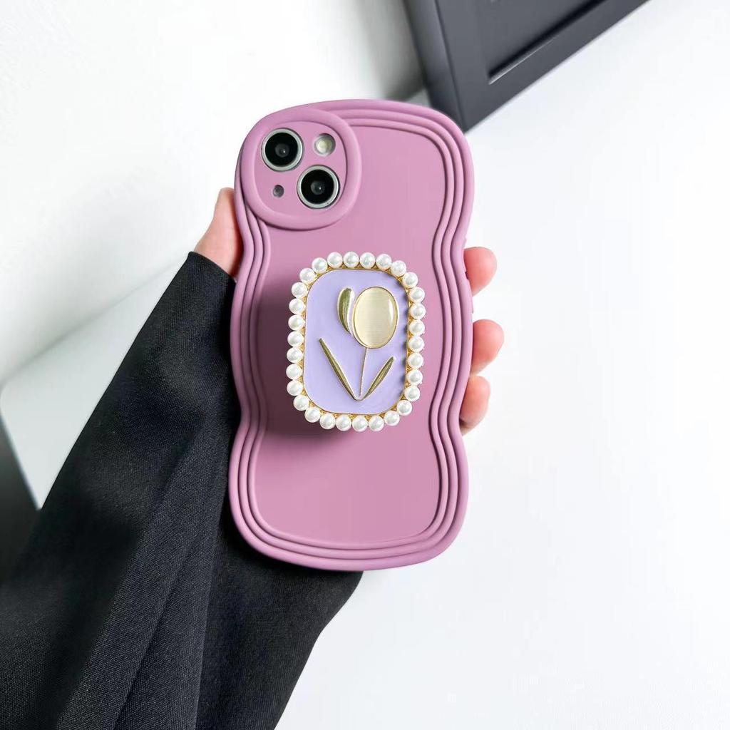 Чехол для телефона Palace Style Pearl Flower с кронштейном для iPhone 14 Pro Max / 13 Pro / 15