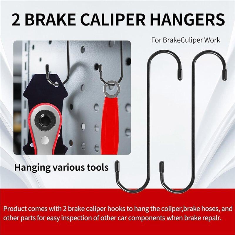 Brake Caliper Piston Compressor Tool, Brake Caliper Compression Tool Kit With 2 Hooks, Large Red Disc Brake Repair