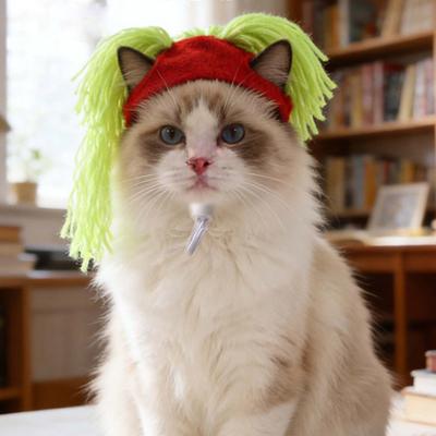 Забавный рок-питомец шляпа регулируемая кошачья шляпа с отверстиями для ушей милая шляпа для питомца с нитками для маленьких собак кошек костюм для вечеринки фото реквизит