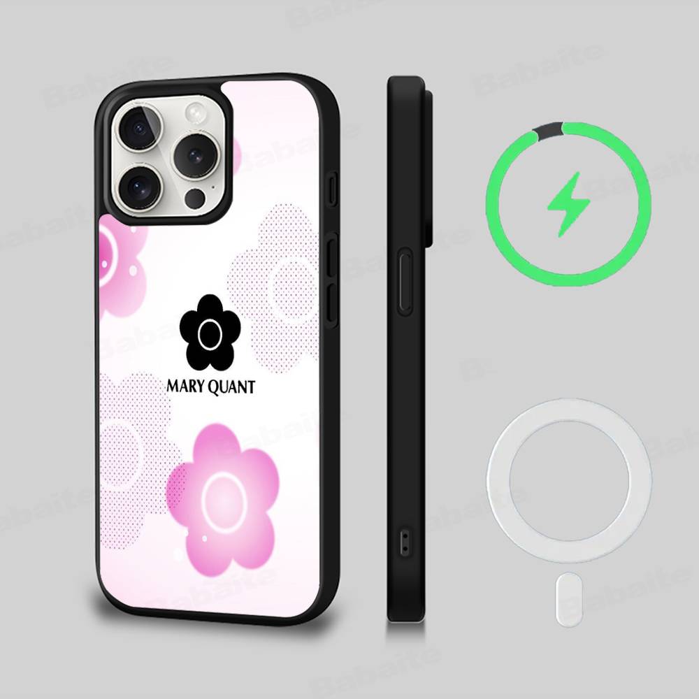 Модный Чехол для Телефона M-Mary-Q-Quants Для iPhone 17 Air 16 15 14 13 12 11 Pro Max Plus Для Беспроводной Зарядки Magsafe Cover