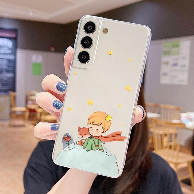 Прозрачный чехол для Samsung Galaxy S22 S20 FE S21 S10 S9 Plus Note 20 Ultra 10 Lite 9, мягкий чехол из ТПУ для телефона с рисунком маленького принца