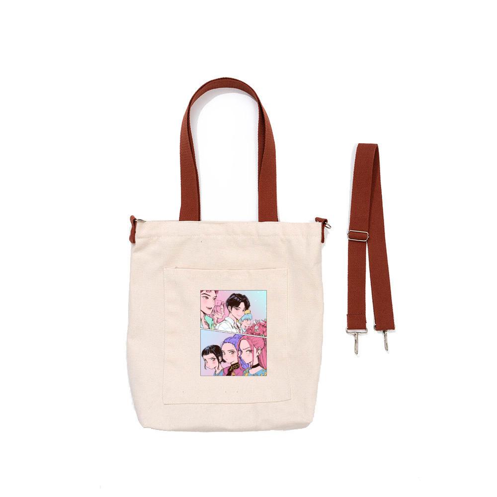 Холщовая сумка Kpop Demon Hunters, наплечная сумка, мультяшная сумочка, многоцелевая сумка через плечо KTY