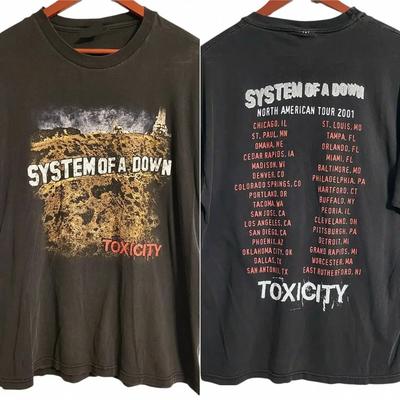 Винтажная футболка с принтом тура System Of A Down Toxicity, с коротким рукавом, унисекс S-3Xl, женская, мужская, с принтом, новая футболка, женские топы