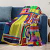 Colorful Abstract Geometric Sofa Throw Blanket Bedspread Decorative Cushion Cover for Home Living Room Bedroom