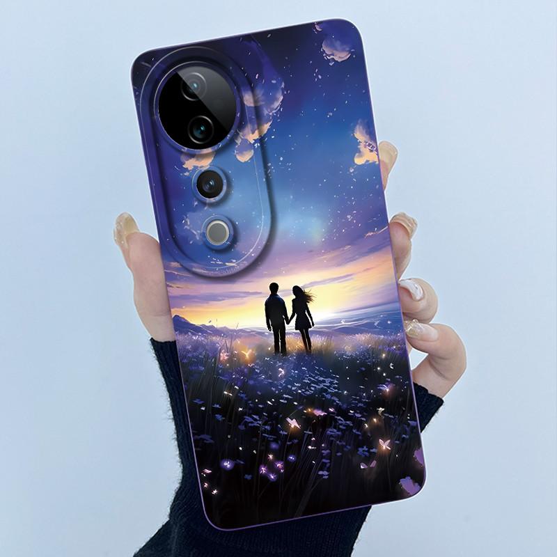 Для vivo V40 Чехол vivo V40 Pro V40e Чехол для телефона Vivo iQOO Z9S 5G Модный Простой Цветок Ударопрочный Корпус Защита Задняя Крышка