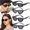 4 шт., модные солнцезащитные очки «кошачий глаз» для женщин и мужчин, ретро-панк, модные антибликовые солнцезащитные козырьки, модные маленькие прямоугольные очки для пар