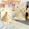 3D Cartoon Butterfly Pop-up Birthday Greeting Card with Cake Design