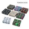 Ukbzxcmws 36 Pieces Loyalty Counter Dice, Acrylic 6-Sided Dice Cubes, Small Token Dice, Card Game Accessories for Party Table Games